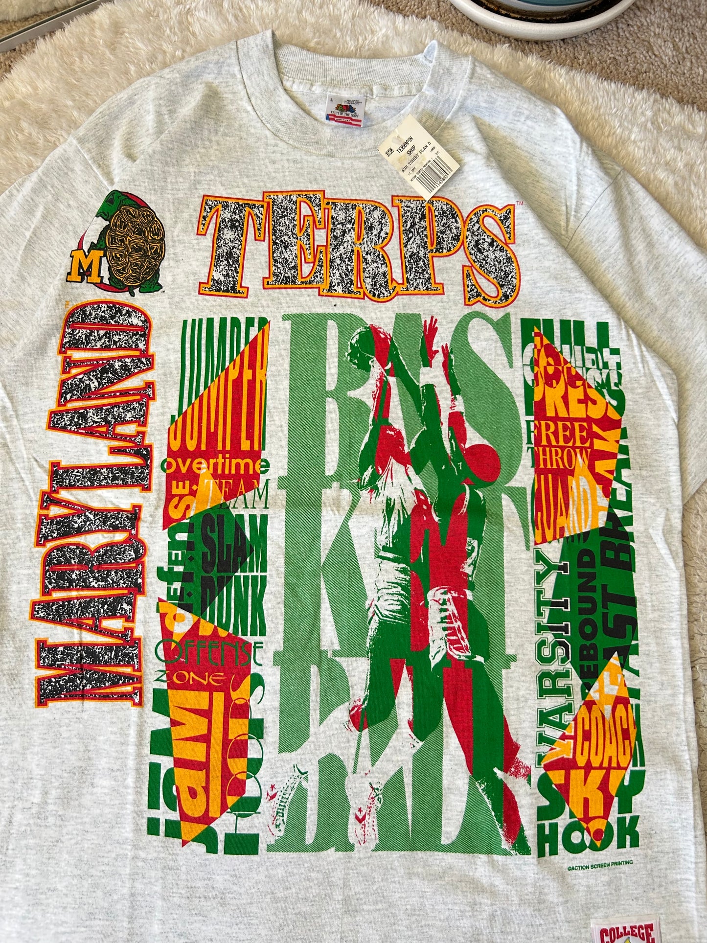 90s UMD Terps Basketball Collage tee