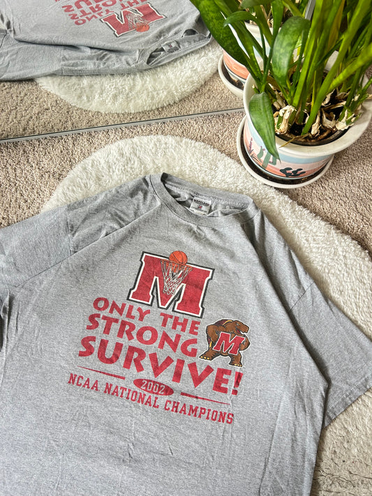 2002 UMD Only the Strong Survive Basketball tee