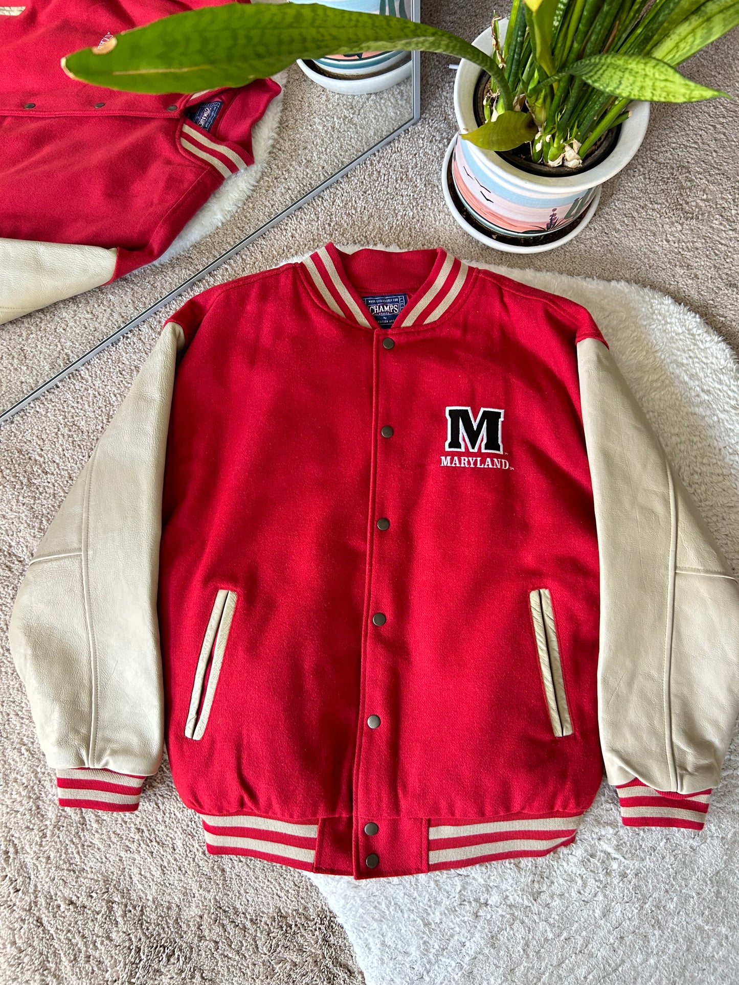 90s UMD Leather Letterman Jacket