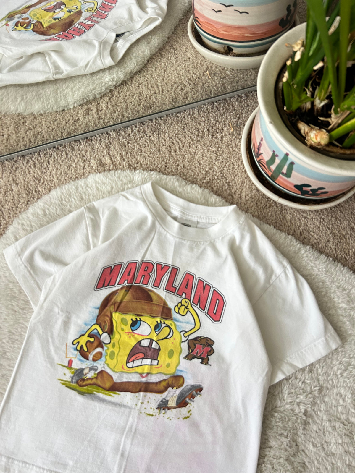 Vintage UMD SpongeBob Youth Football tee