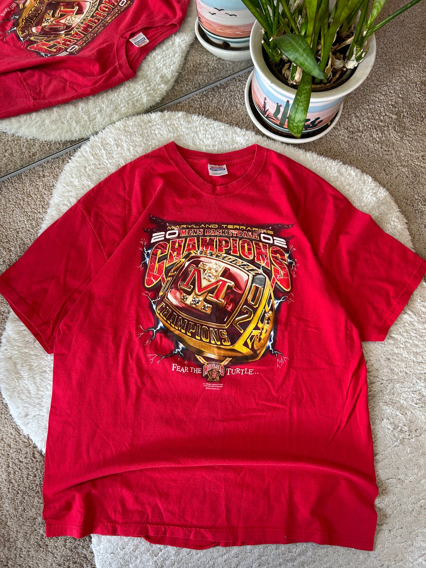 2002 UMD Basketball Championship Ring Lightning tee