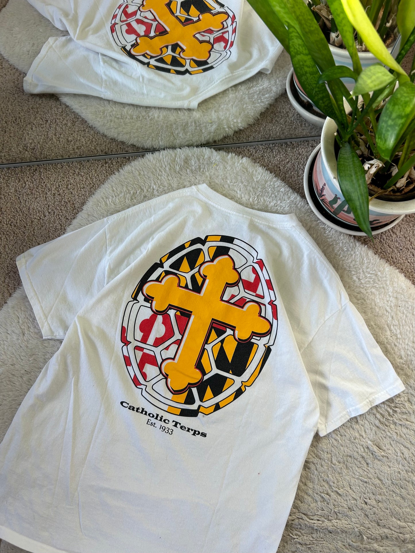 Y2K UMD Catholic Terps tee