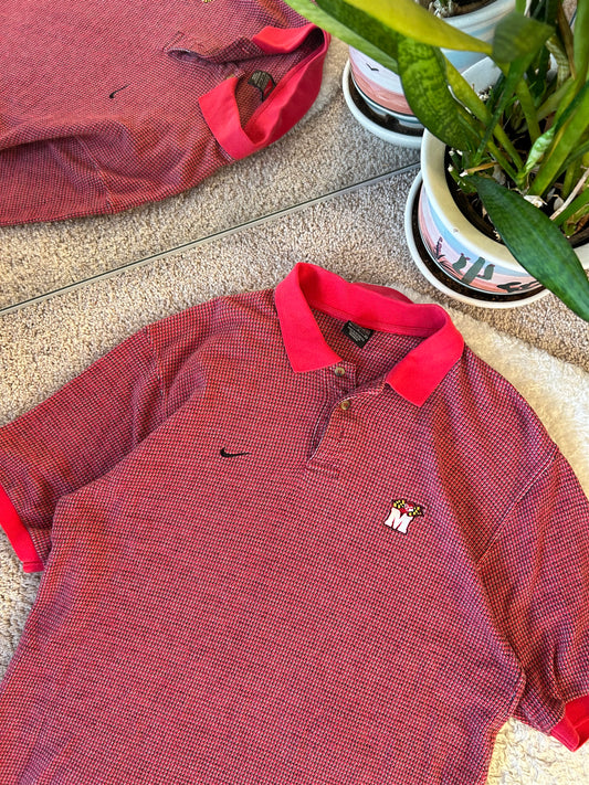 Vintage ✔️ Red Checkered UMD Polo