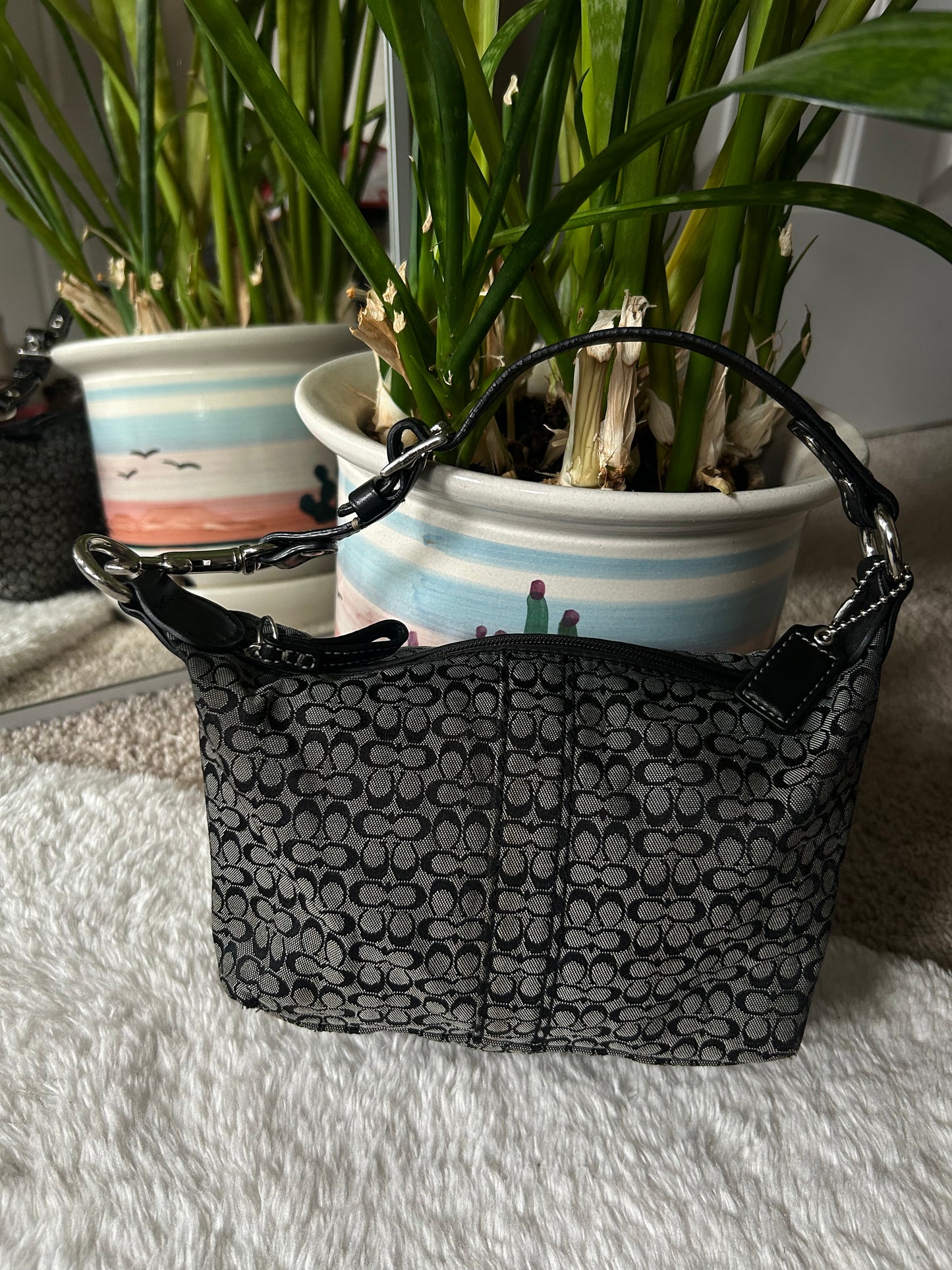 Vintage Coach Jacquard Mini Shoulder Bag