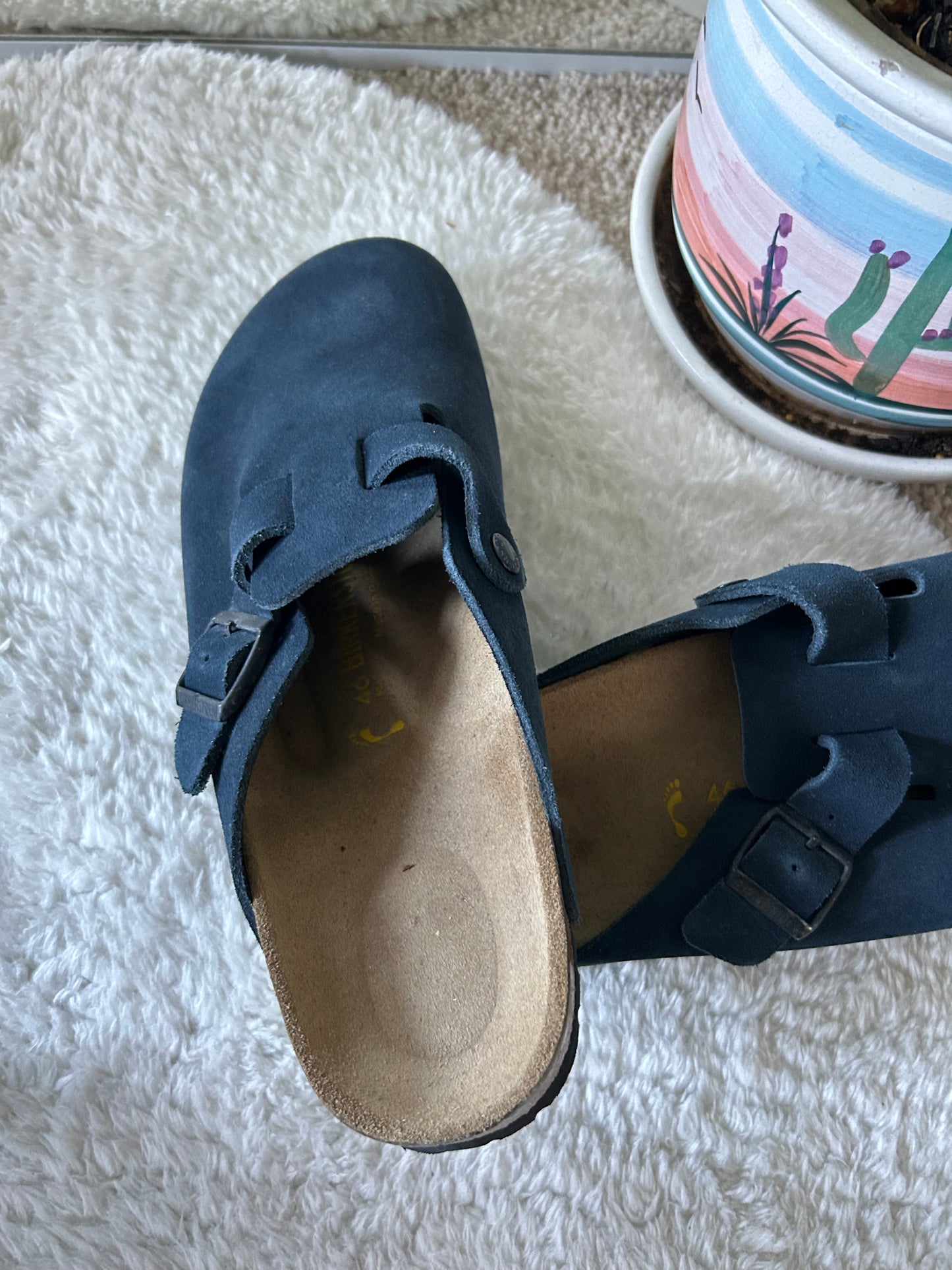 Navy Birkenstock Boston Shoes