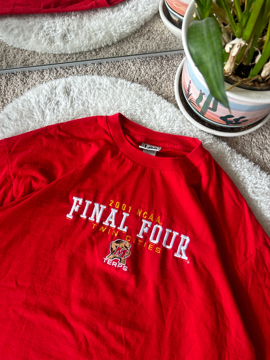 2001 Embroidered UMD Final Four tee
