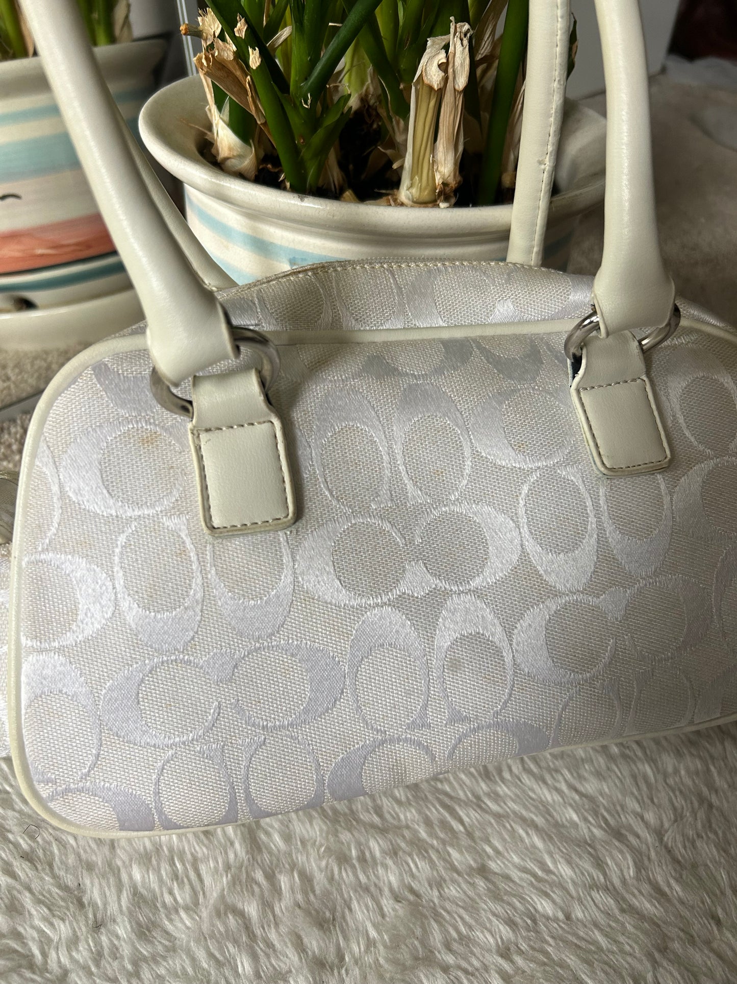 Vintage Coach Monogram Shoulder Bag