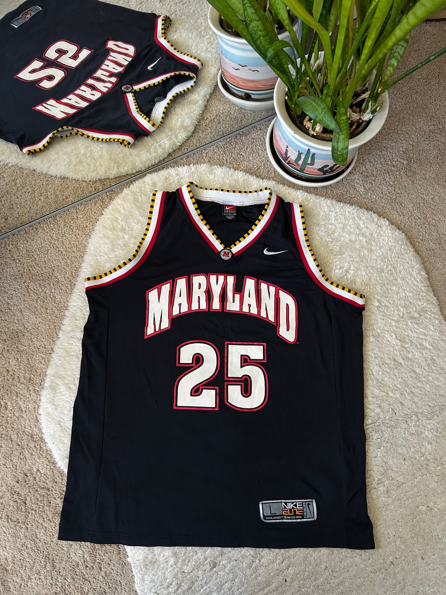 Vintage UMD  ✔️ Black Steve Blake Basketball Jersey #25
