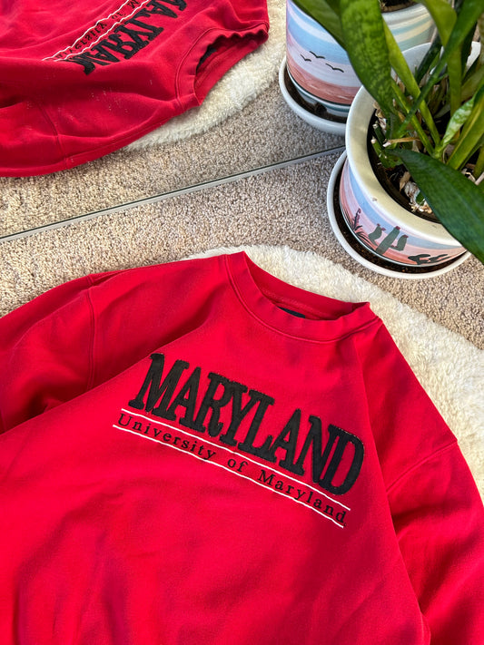 Vintage Embroidered UMD Red Jansport Sweater