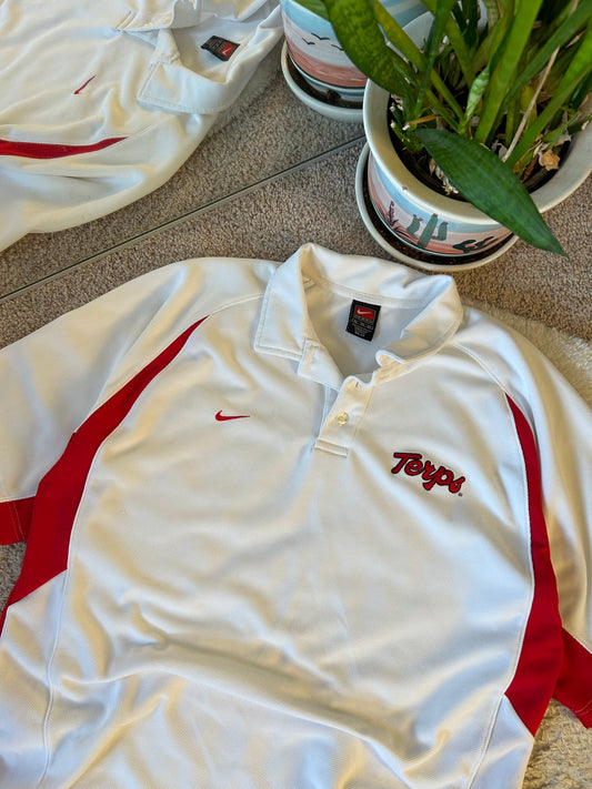 Vintage ✔️ White UMD Terps Polo