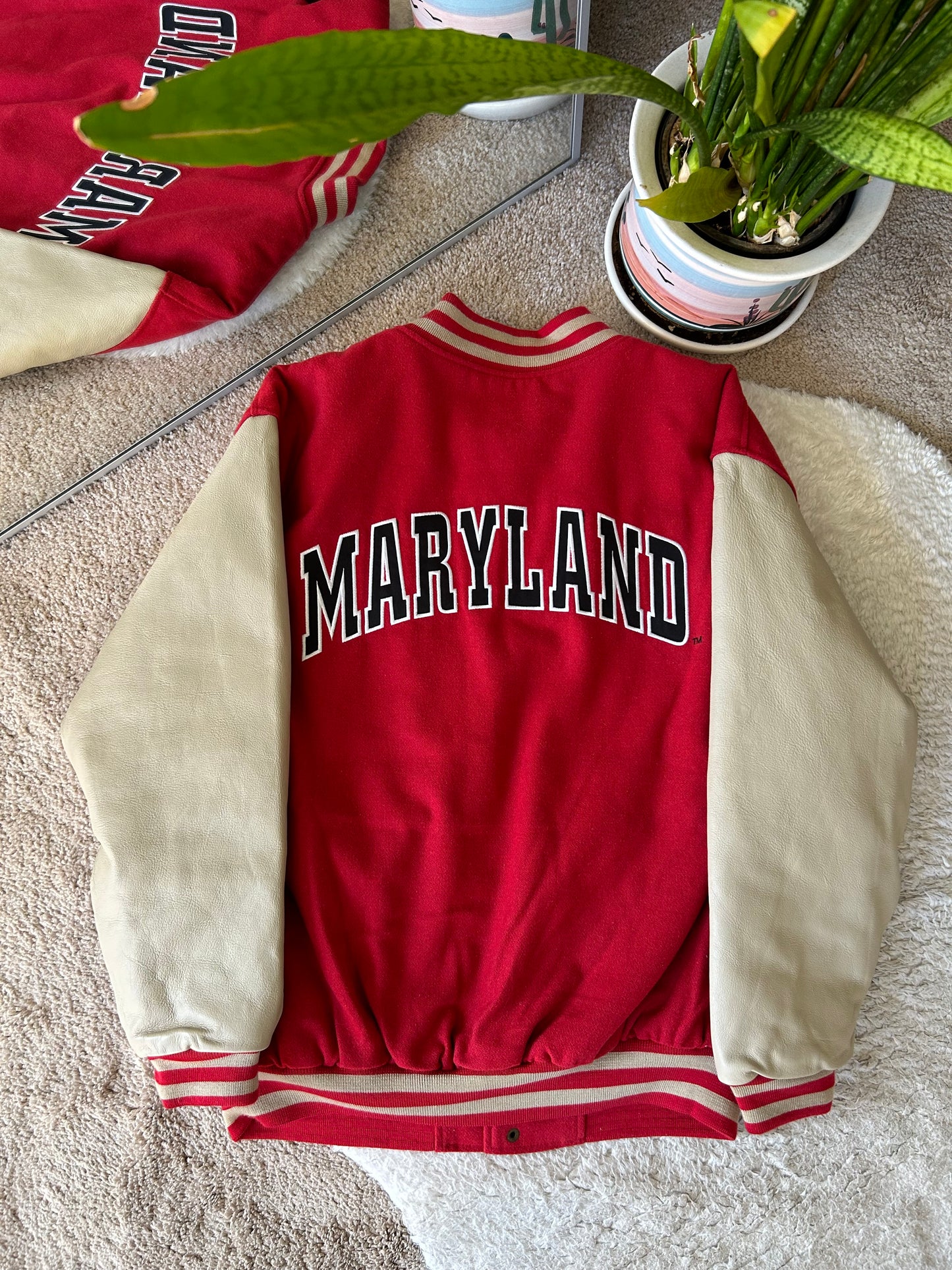 90s UMD Leather Letterman Jacket