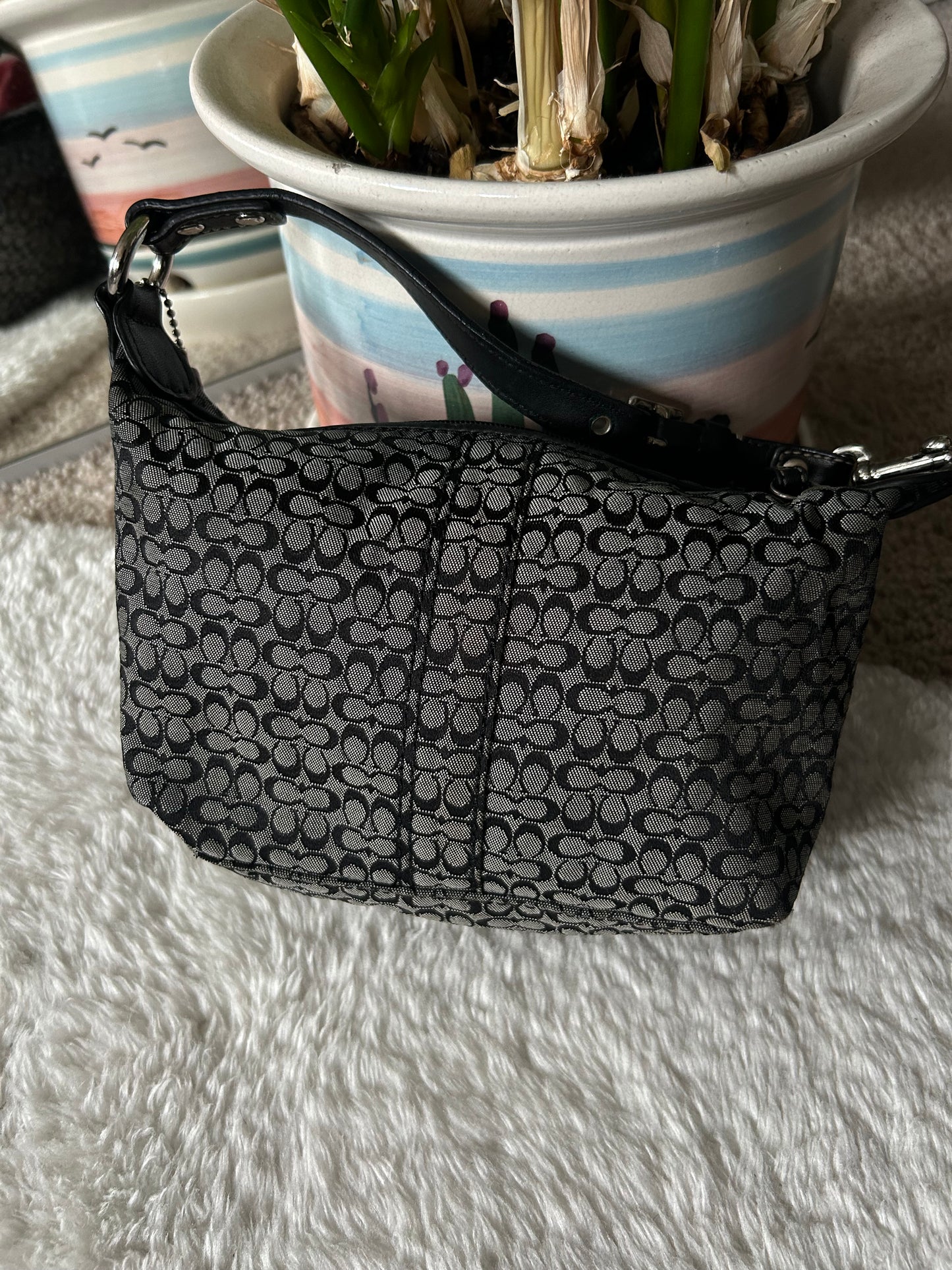Vintage Coach Jacquard Mini Shoulder Bag
