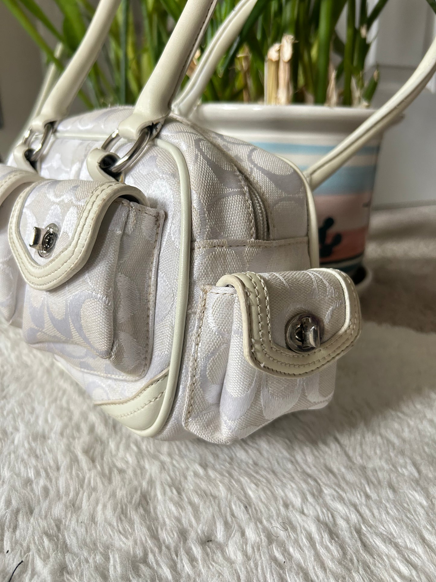 Vintage Coach Monogram Shoulder Bag